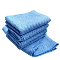 Blue Water Absorption Thicken Microfiber Waffle Weave Car Wash Towel Cleaner Quick Drying Absorb Water Cloth