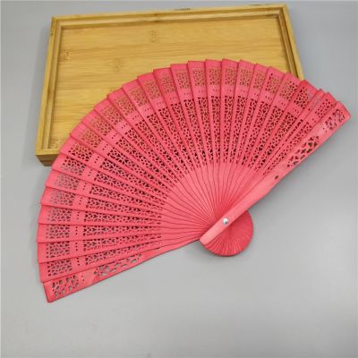 【cw】 Engraved Folding Hand Hollow Incense Wood Fans Chinese Fold Wedding