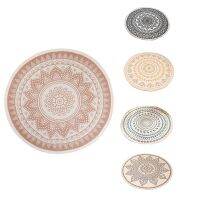 Nordic Cotton and Linen Outdoor Rug Ethnic Style Round Carpet Door Mats Rug Footsteps Bedroom Non-Slip Mats