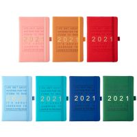 Agenda 2021 Jan-Dec English Language Notebook A5 Leather Soft Cover School Planner Efficiency Journal