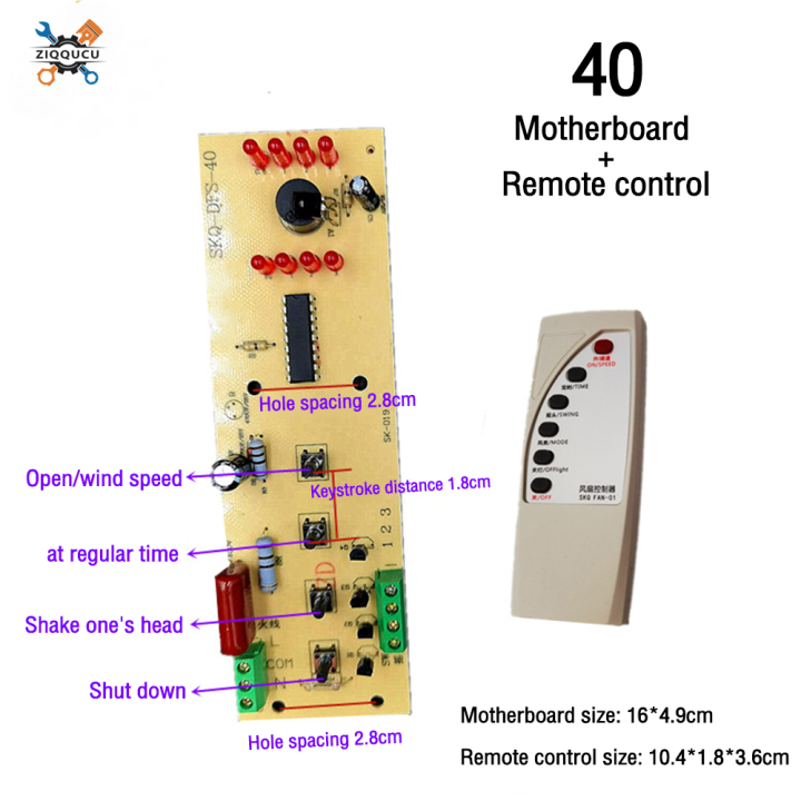 Ziqqucu Oscillating Stand Up Fan Remote Control Kit Universal and
