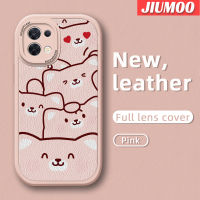 เคส JIUMOO สำหรับ OPPO Reno 8 5G Reno 8 Pro 5G เคสมือถือกันกระแทกดีไซน์ใหม่ลายหมีนิ่มเคสใส่โทรศัพท์หนังป้องกันการตกพร้อมเคสป้องกันกล้องเลนส์คลุมทั้งหมด