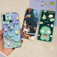 สำหรับ Y6P Huawei 2020 MED-LX9เคสมือถือซิลิโคนนิ่ม PU Space Man ดอกไม้เพ้นท์สำหรับ Huawei Y 6P 2020 MED-LX9N เคสใส่โทรศัพท์