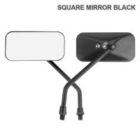 2021Motorcycle Rearview Side Mirror with 10mm Screws Universal Square Retro Modified Motorbike Cafe Racer Rear View Mirrors Moto