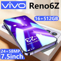 โทรศัพท์มือถือ โทรศัพท์ VIV0 Reno6Z 5G โทรศัพท์มือถือ หน้าจอขนาดใหญ่ 7.5 นิ้ว RAM16GB+ROM512GB โทรศัพท์มือถือ โทรศัพท์ ถูกๆ ดี โทรศัพท์ของแท้ โทรศัพท์ แท้ มือถือ ถูกๆ แท้ มือถือล้างสตอก มือถือ ถูกๆ แท้ โทรสัพมือถือ มือถือของแท้Reno6Reno7Reno8 โทรศัพท์ VI