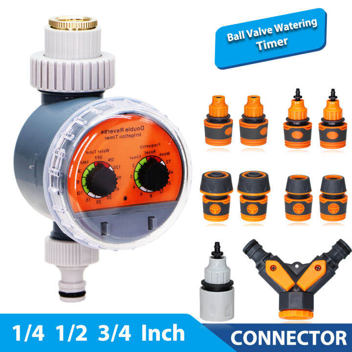 Ball Valve Garden Watering Timer w 14 12 34'' Hose Connecting Piece