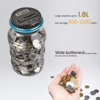 1Pcs Piggy Bank Money Box Jar 1.8L Counter Electronic Digital LCD Counting Coin Money Box Coins Storage Box Jar