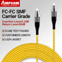 AMPCOM FC To FC UPC สายแพทช์ไฟเบอร์ออปติก Singlemode Simplex SMF 9/125μm โหมดเดียวโค้งงอสายใยแก้วนำแสง2.0มม.