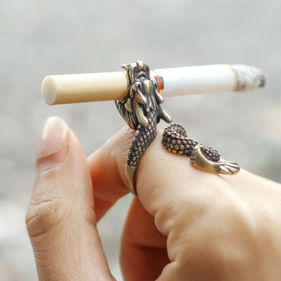 Copper Dragon Holder Ring Rack Finger Clip Bronze Opening Adjustabls Holder Accessories Gift