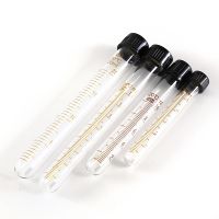 【CW】✉  Laboratory Scale Glass Tube With Screw Cap Graduated Chemistry Round Bottom Test 5ml 10ml 15ml 20ml