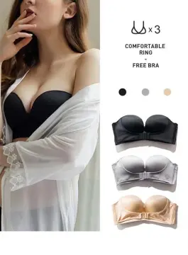 Comfort Bloom Strapless Silicone Push Up Invisible Bra Self Adhesive Plus  Size Seamless Bra