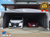 โรงจอดรถสำเร็จรูป เต็นท์จอดรถพับได้ CARSBRELLA รุ่น TWIN B ‎เหมาะสําหรับรถยนต์ขนาดเล็กถึงขนาดกลางสามารถจอดรถได้ 2 - 3 คัน‎