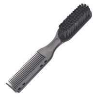 Black Small Beard Styling Brush Logo Professional Shave Beard Brush Barber Vintage Oil Head Shape Carving Cleaning Brush