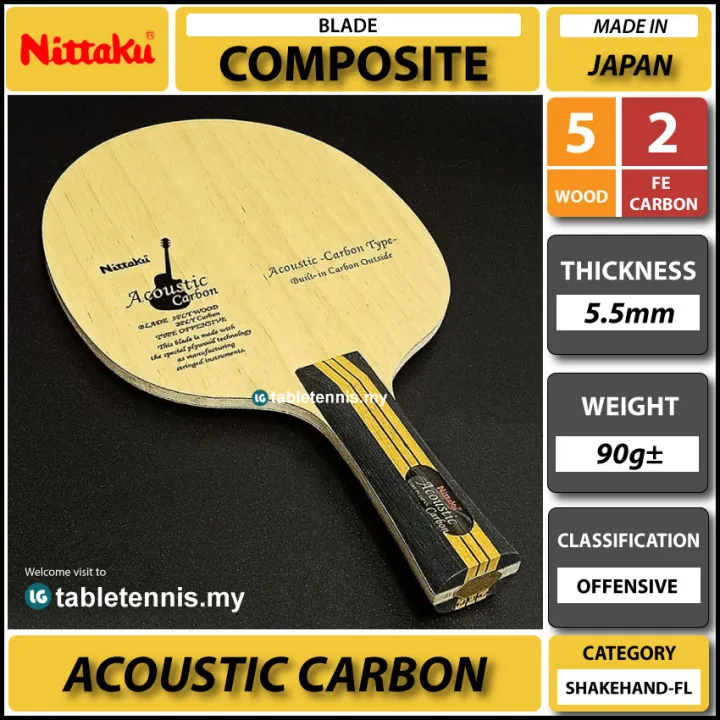 Nittaku Blade Acoustic Carbon Composite Carbon Blade Table Tennis ...