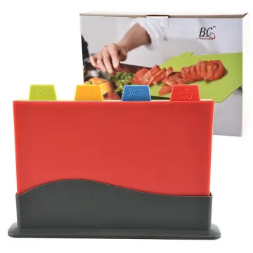 Multifunctional Plastic Cutting Board Set, Anti-skid & Color Coded Boards  For Vegetables, Meat, Fruits