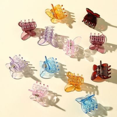 【CC】✁☾✁  3Pcs/Pack New Arrival Small Hair Claw Transparent Hairpin Resin Clip Accessories Crab
