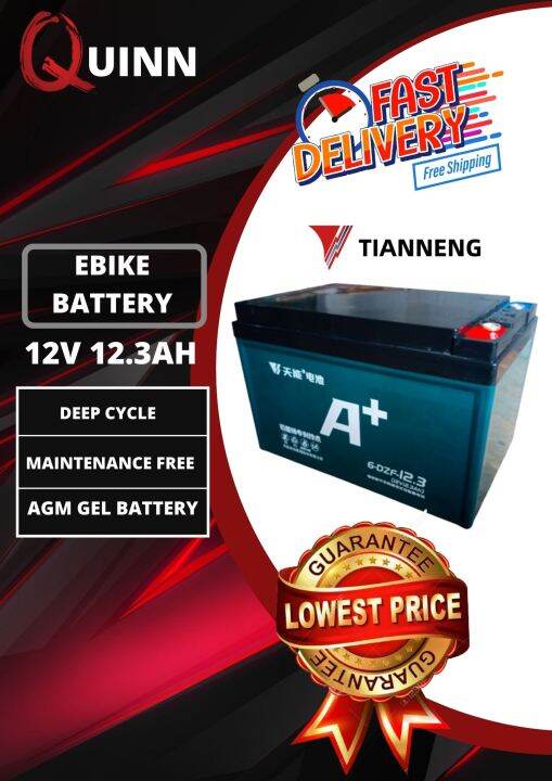 Electric Bike Tianneng Battery 12V 12.3AH For Electric Bike/Electric ...