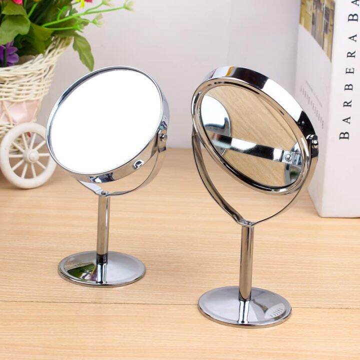 Magnifying Mini Cosmetic Mirror Double Sided Make Up Stand with Concave
