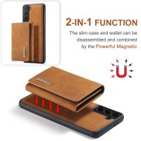 DG.MING Intelligent Divide Magnetic Case for Samsung Galaxy S21 S22 S23 Note 20 A23 5G Z Fold4 3 A32 A72 PU Leather Wallet Cover