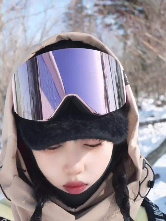 COPOZZ มืออาชีพฤดูหนาวแว่นตาสกีแม่เหล็กด่วนเปลี่ยนสองชั้นป้องกันหมอก ...