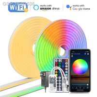 หูฟัง ₪ นำเข้า16ig350 6ไฟแถบ RGB Para Room Impermeável Mudança De Cor WiFi เชือกไฟเพลงซิงค์ Compatível Com Alexa 12V