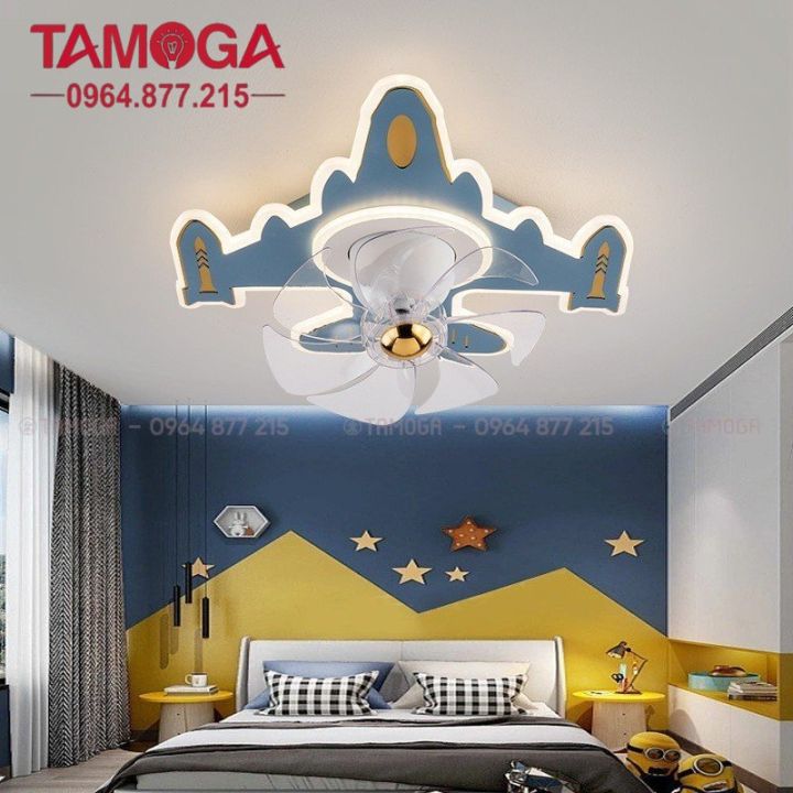 Quạt trần có đèn TAMOGA 1452 hình máy bay trang trí phòng ngủ cho ...