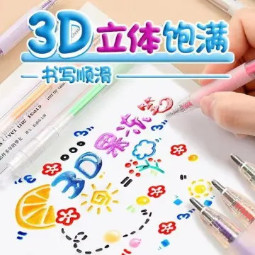 6pcs/Set 3D Jelly Pen Set Highlighter 立体果冻笔网红 Creating Brighten up  Handwriting Animated