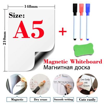 A5 Size Mini Magnetic Whiteboard Dry Erase White Board Writing Record Board Refrigerator Stickers Kitchen Menu Weekly Plan