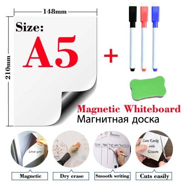 a5-size-mini-magnetic-whiteboard-dry-erase-white-board-writing-record-board-refrigerator-stickers-kitchen-menu-weekly-plan