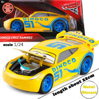 【CW】รถยนต์ดิสนีย์พิกซาร์3ขนาดใหญ่ Cruz Ramirez 1:24รถโลหะผสมชุด Lightning McQueen สีดำ Storm Jackson ของเล่นสำหรับเด็ก  hot 1 1