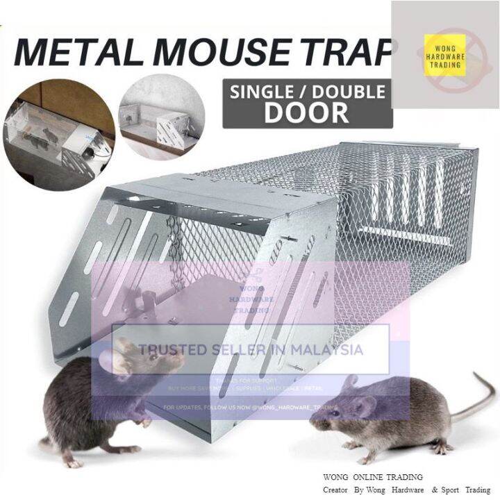 Metal Single Double Door Mouse Trap Cage Mouse trap Human No Kill Live ...