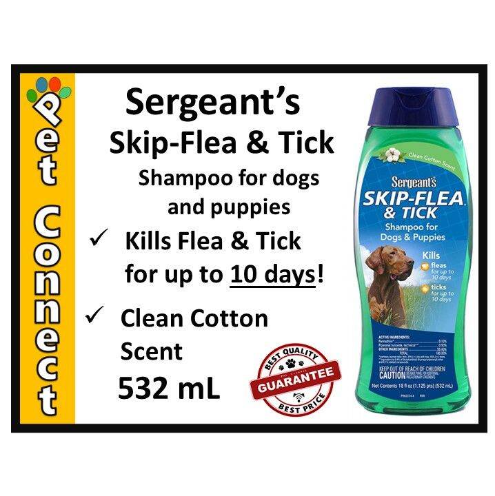 Sergeant's Skip Flea & Tick Shampoo GREEN Clean Cotton Scent (18oz
