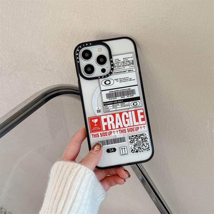 Casetify Fragile Logistic Label Magsafe Case for iPhone 14 13 12 11 Pro