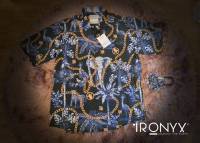 เสื้อเชิ๊ตสไตล์ฮาวายสัญาชาติไทยแขนสั้น IRONYX UNLEASH THE ELEPH. ลายลิขสิทธิ์แท้ของแบรนด์พร้อม Mask พิมพ์ลายเข้าชุด