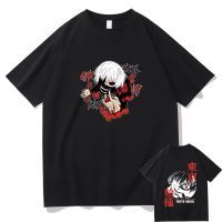 Kaus Anime Tokyo Ghoul Kanekiken, T-Shirt Lengan Pendek Longgar Kasual Pria Wanita Cetak 90S S-4XL-5XL-6XL