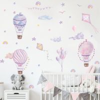 Cartoon hot air balloon Removable Wall Stickers PVC Decals Decor Mural for Nursery Kids Baby Girl Bedroom Wallpaper Wall Posters