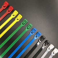 200mm Nylon Releasable Cable Ties 100pcs Colored Plastics Self-locking Reusable UL Rohs Approved Loop Wrap  Zip Ties BundleTies Cable Management