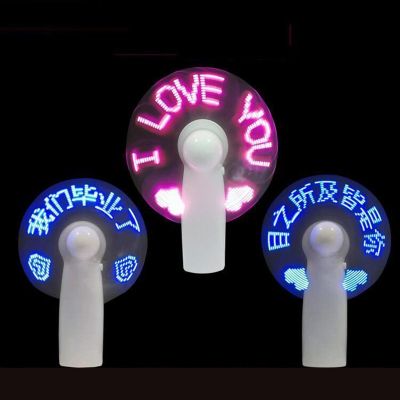 Portable Led Light Small Fan Love Font Confession Gift Summer Cooling Fan Handheld Mini Air Cooller With Flash Word