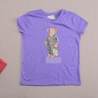 [Original] Ralphˉlaurenˉ RL029 Womens Thin Round Neck Slim Printed Short-sleeved T-shirt Bear Series