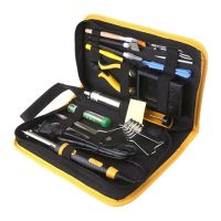 15Pcs Electric Soldering Iron Set Kit 40W Solder Iron With Soldering Station Desoldering Pump Pliers Graver Tweezers Repair Tool