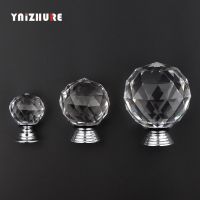 ♚۩ YNIZHURE 20-40mm Crystal Ball Design Clear Crystal Glass Knobs Cupboard Drawer Pull Kitchen Cabinet Wardrobe Handles Hardware