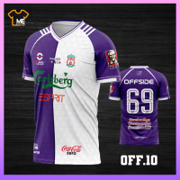 เสื้อกีฬาเสื้อฟุตบอลพิมพ์ลาย OFF.10 ใส่สบาย สีสด