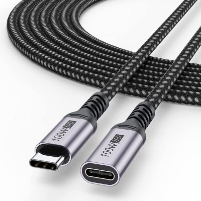 สายเคเบิล USB C ถึง USB C 3.1 Gen 2 10Gbps 100W 4K วิดีโอการถ่ายโอนข้อมูลความเร็วสูง5A สายชาร์จอย่างรวดเร็วสำหรับ SSD Display Monitor Cable