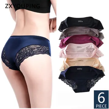 Ice Silk Seamless Panties for Women Underwear Lace low-Rise Plus Sizes M-3XL