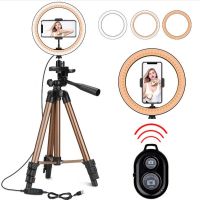 ┇¤✁ 8inch LED Selfie Ring Light Circle Fill Light Tripod Phone Stand Holder Photography LED Fill Lamp Video Light Dimmable Lamp