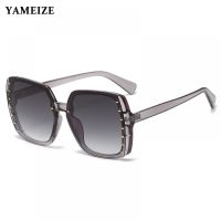 ✎✖✈ Fashion Rivet Oversized Sunglasses Women Big Frame Gradient Sun Glasses Square Eyeglasses Female Men Driving Shades Oculos De S