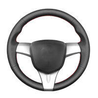 Black Artificial Leather Car Steering Wheel Cover For Chevrolet Spark 2011-2015 Spark (RU) 2020-2021 Daewoo Matiz (KR) 2010