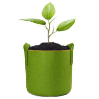 กระถางผ้า กระถางผ้าปลูกต้นไม้ smart pot ขนาด 1 แกลลอน 17x15 cm. สีเขียว