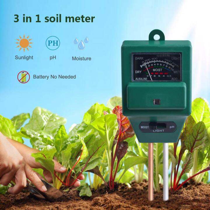 RCYAGO 3 in 1 PH Soil Tester Moisture Measuring Light Meter Analyzer ...