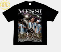 BIL  แชมป์ฟุตบอลโลกปี 2022 อาร์เจนติน่า เสื้อแขนสั้นที่ระลึก Triple Crown Messi เสื้อ Samsung Messi No. 10